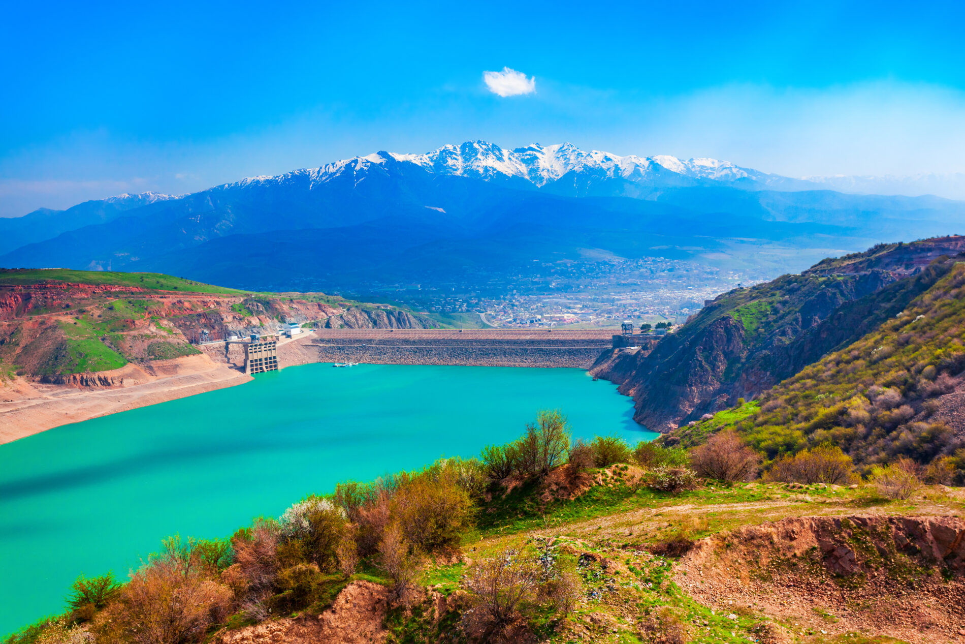 Lake Charvak in Chimgan, Uzbekistan