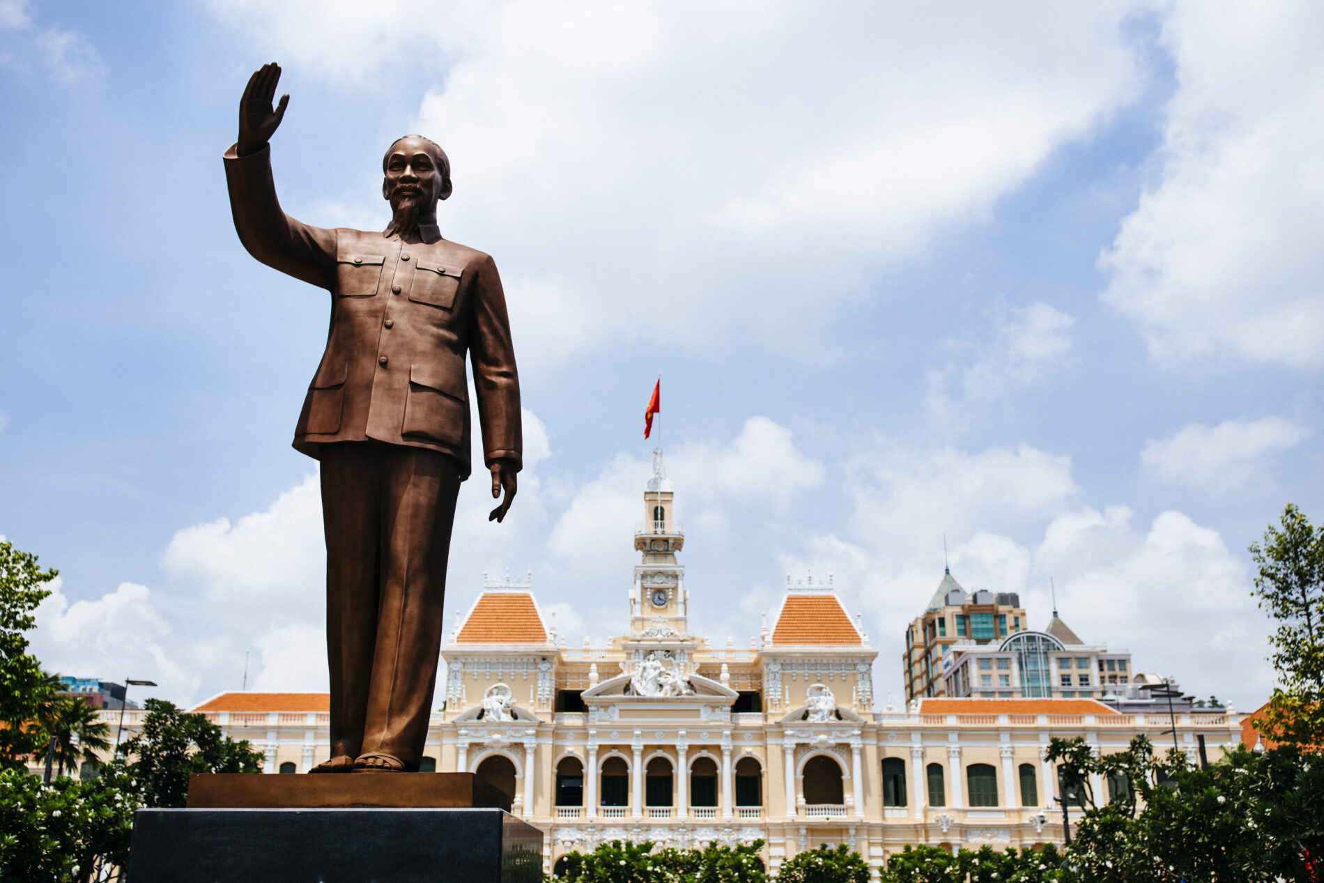 Vietnam,Statue of Ho Chi Minh in downtown Saigon, Vietnam.