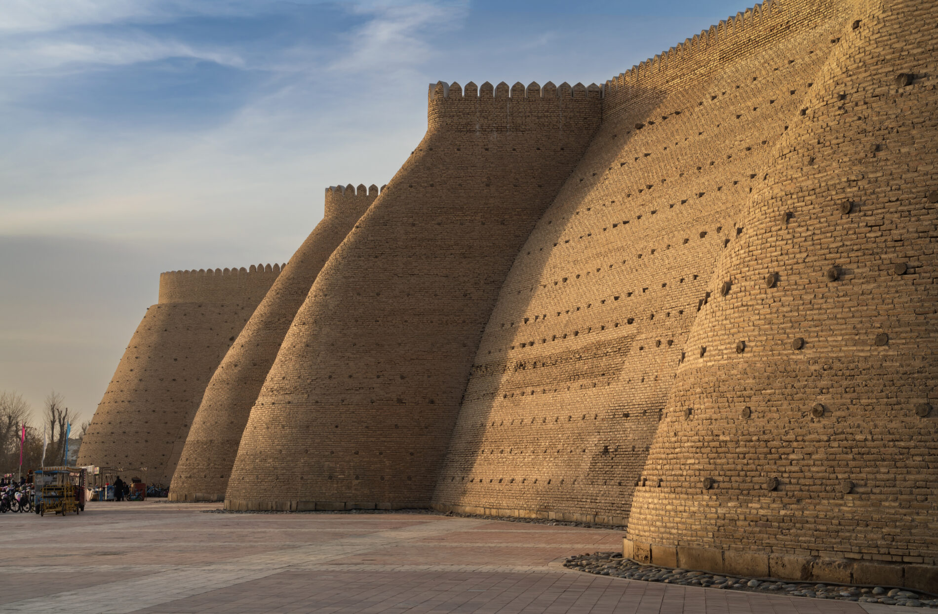View of the tower and the wall of the Ark fortress, the oldest a